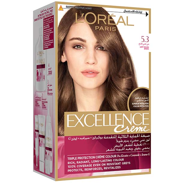 L'Oreal Excellence Hair Protection Crème Light Golden Brown no.5.3