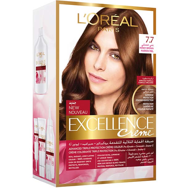 L'Oreal Excellence Hair Protection Crème Honey Brown no.7.7