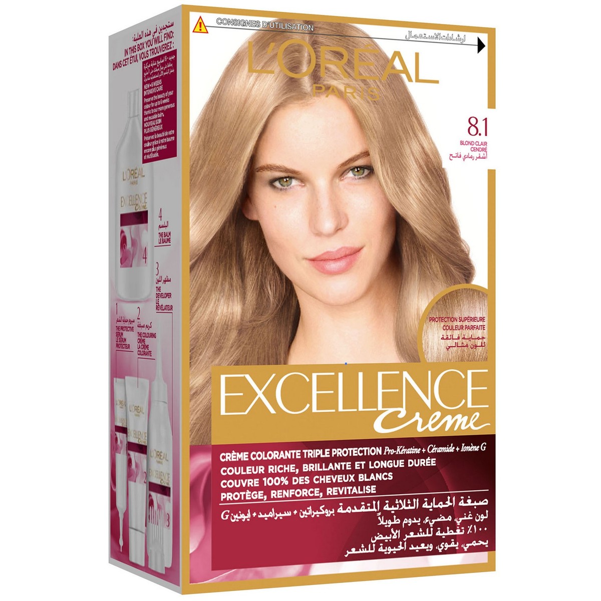 L'Oreal Excellence Hair Protection Crème Light Ash Blond no.8.1