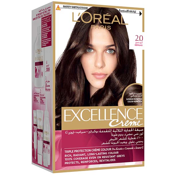 L'Oreal Excellence Hair Protection Crème Deep Black no.2.0